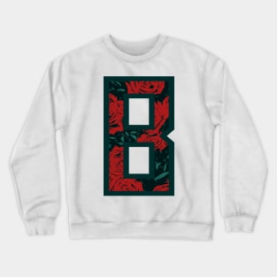 Modern Rose Floral Initial Name Alphabet - Letter B Crewneck Sweatshirt